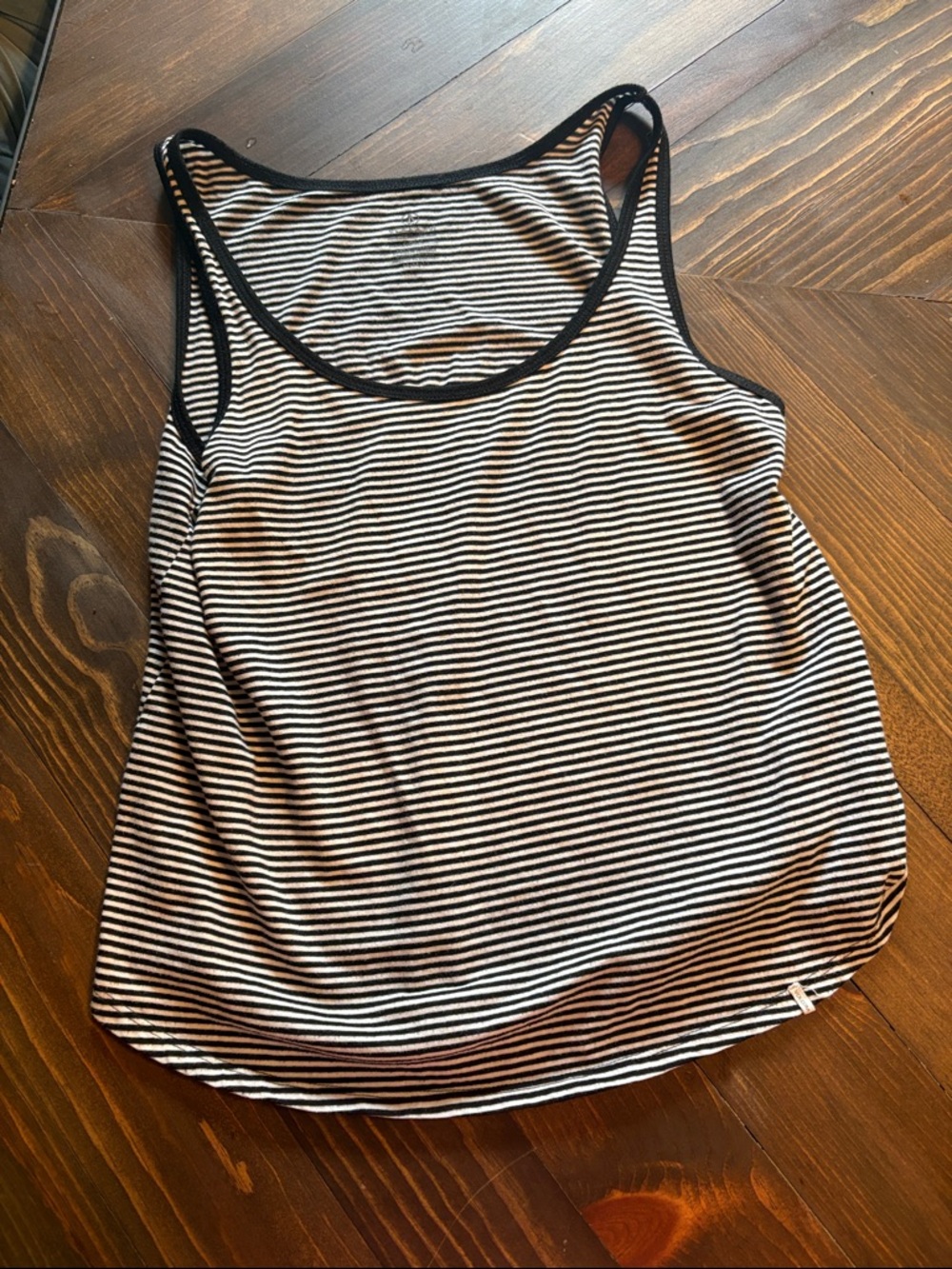 Volcom Black and White Striped Racerback Tank